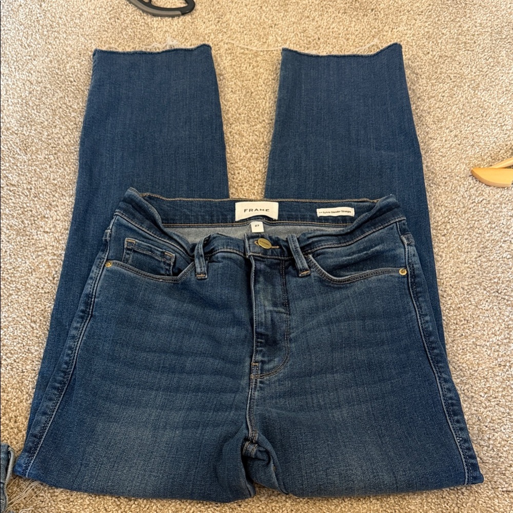FRAME size 27 Denim Indigo Straight Leg Jeans